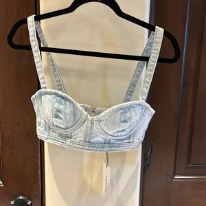 RETROFETE Elise denim top. Size extra small. Vivid color. New with tags.